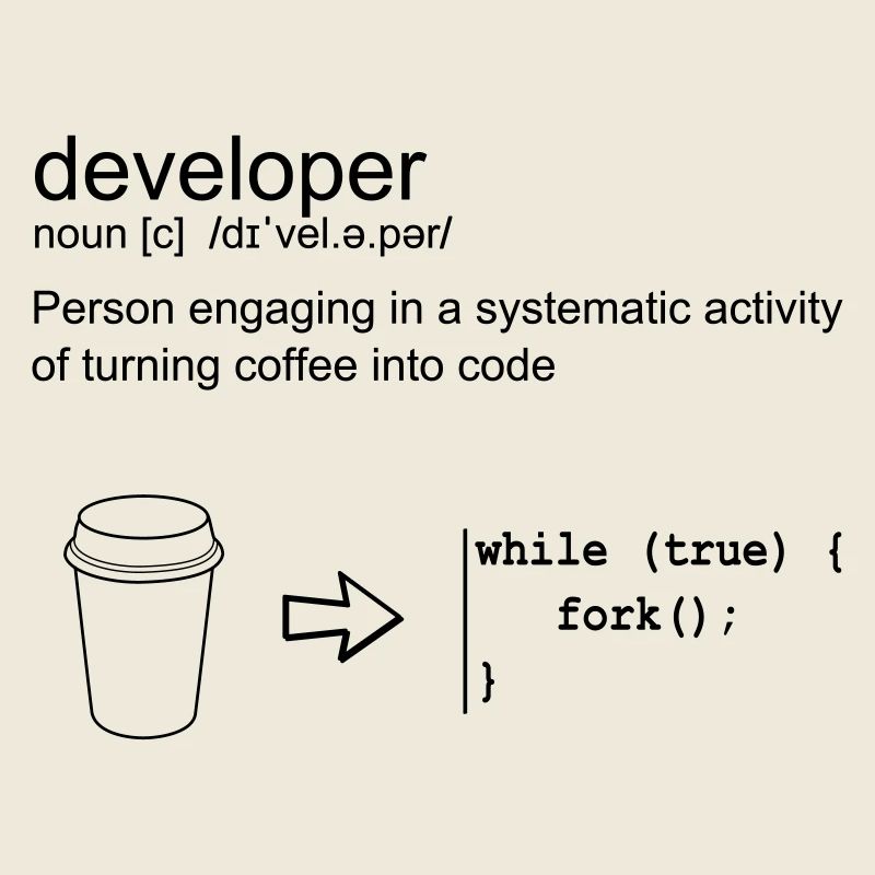 Developer & coffee