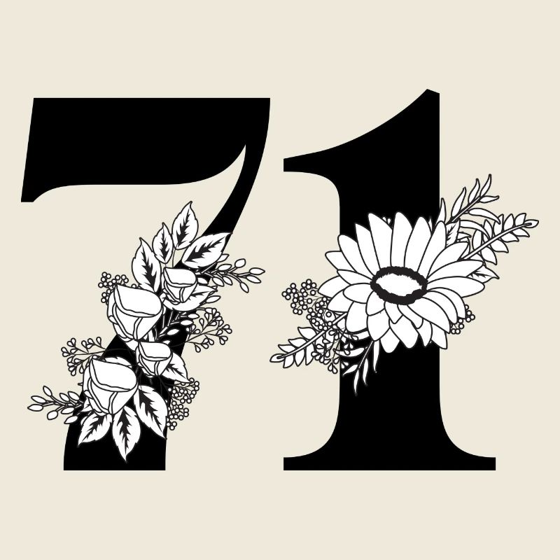 Nummer 71 Schwarze Blumen - 71. Blumengeburtstag