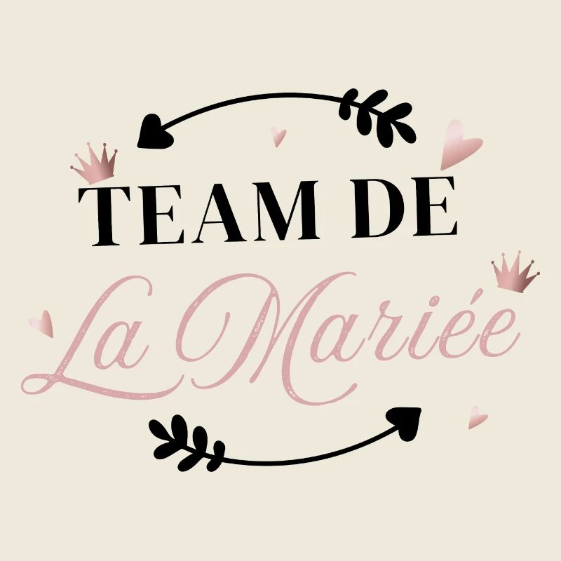 Team de la mariée rose flèche