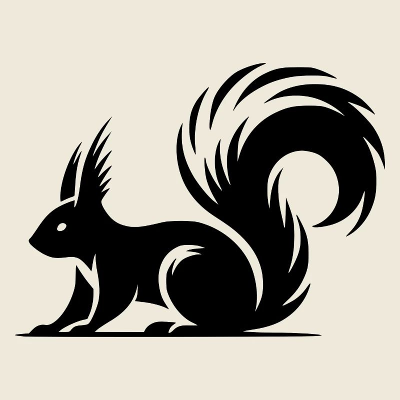 Schnelles Eichhörnchen Tinte Style Zeichnung