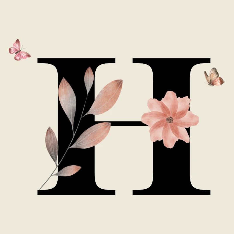 Buchstabe h Wildblumen Aquarelle