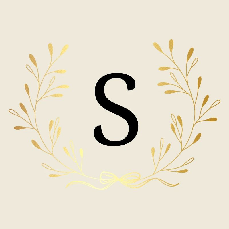 Letters s Gold Floral Crown