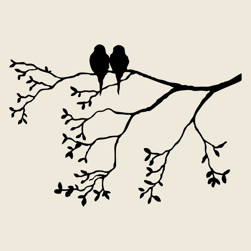 Vogelpaar sur la branche mince