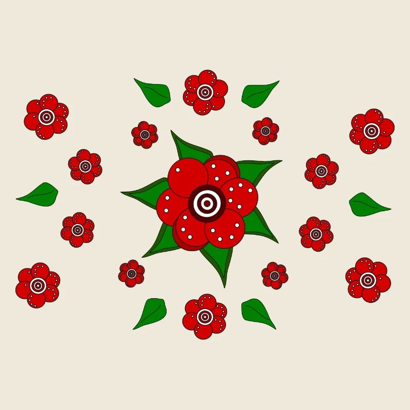 Floral pattern red