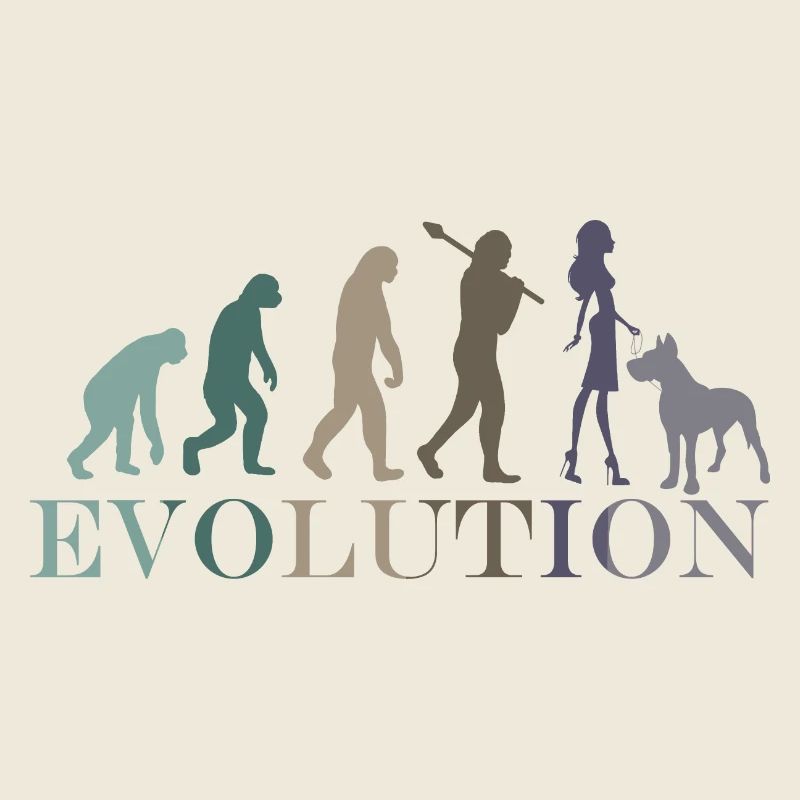 Evolution Deutsche Dogge Weiblich Retro Minimalismus