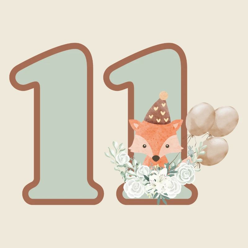 11th Birthday Fox Flowers