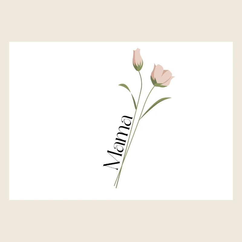 Mama text in elegant font on Flower Stem