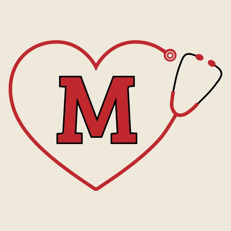 Lettre m stéthoscope