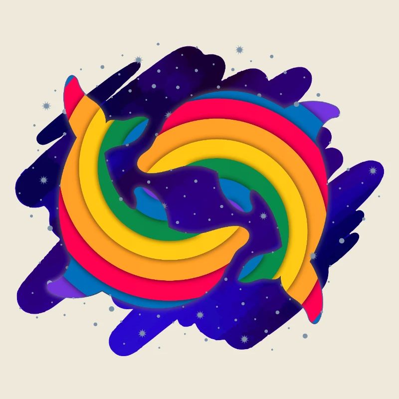 Regenbogen Delfine (Himmel)