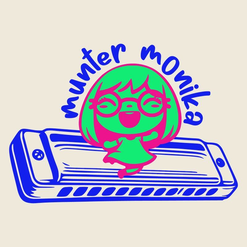 lively monika dancing on the harmonica