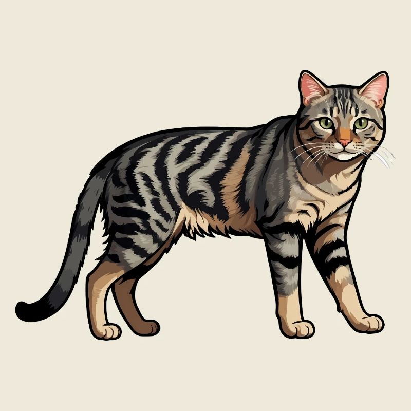 Chat domestique - Autocollant d’animal mignon