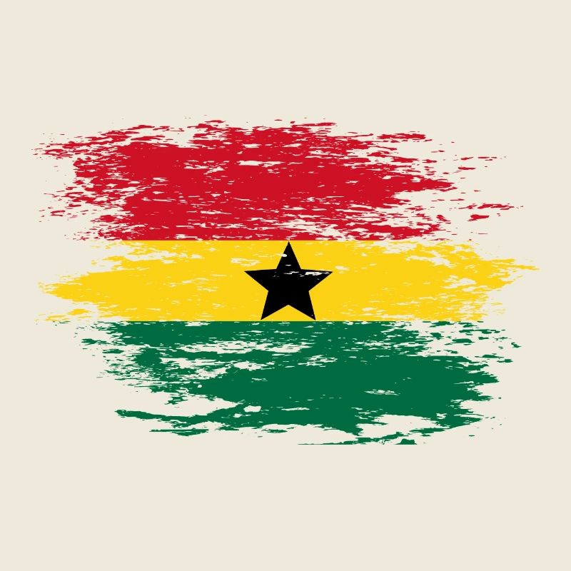 Ghana Map Flag used
