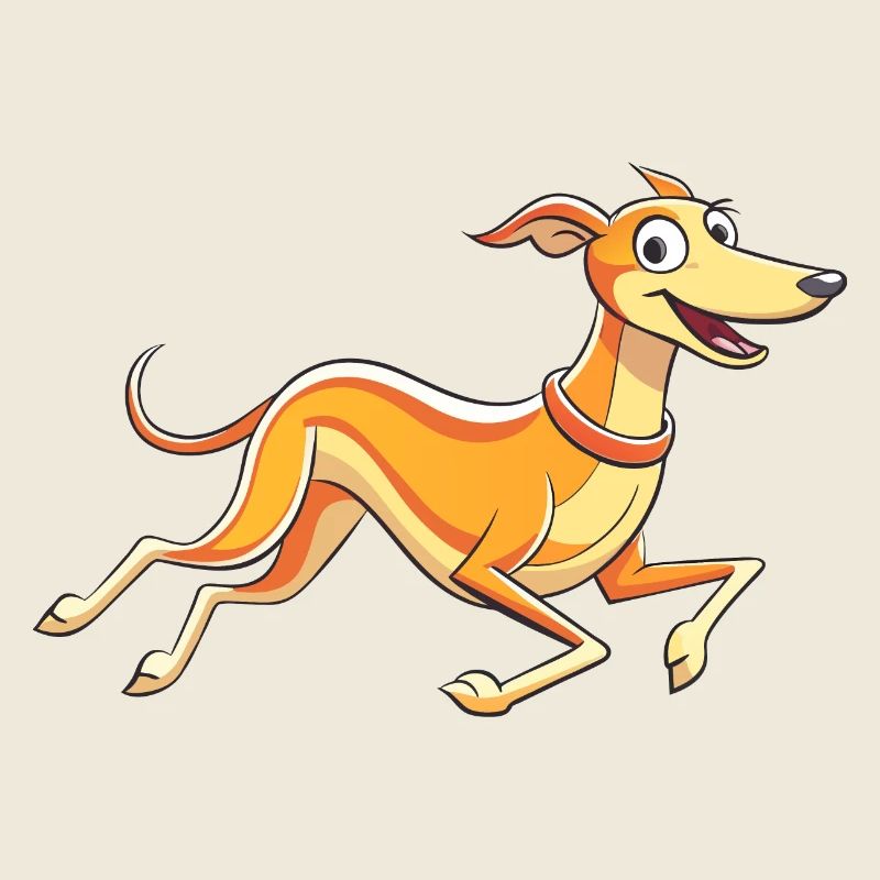 Graceful Running Whippet Artwork