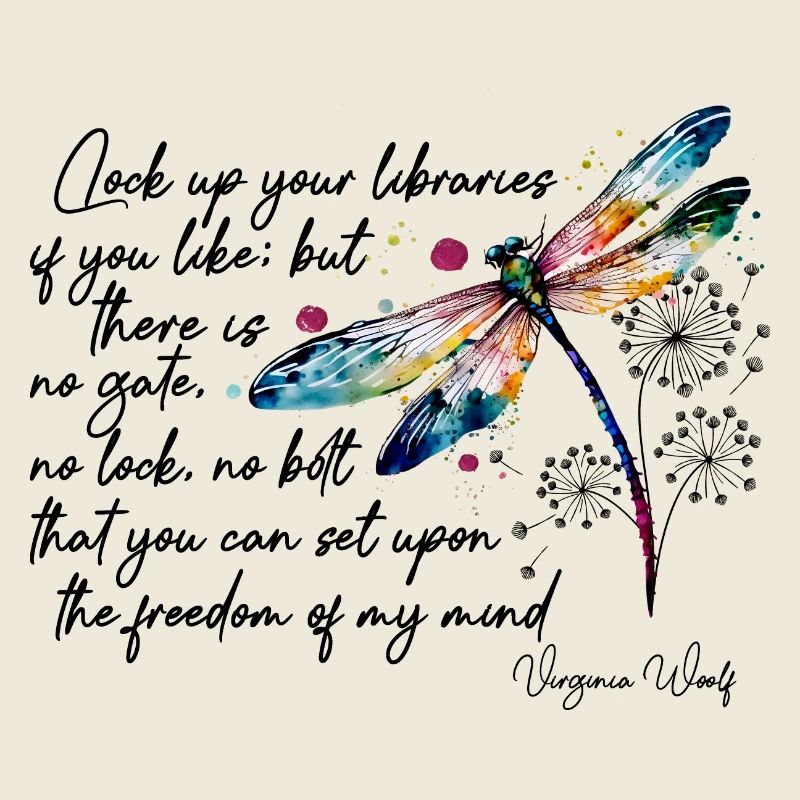 Virginia Woolf's freedom quote design