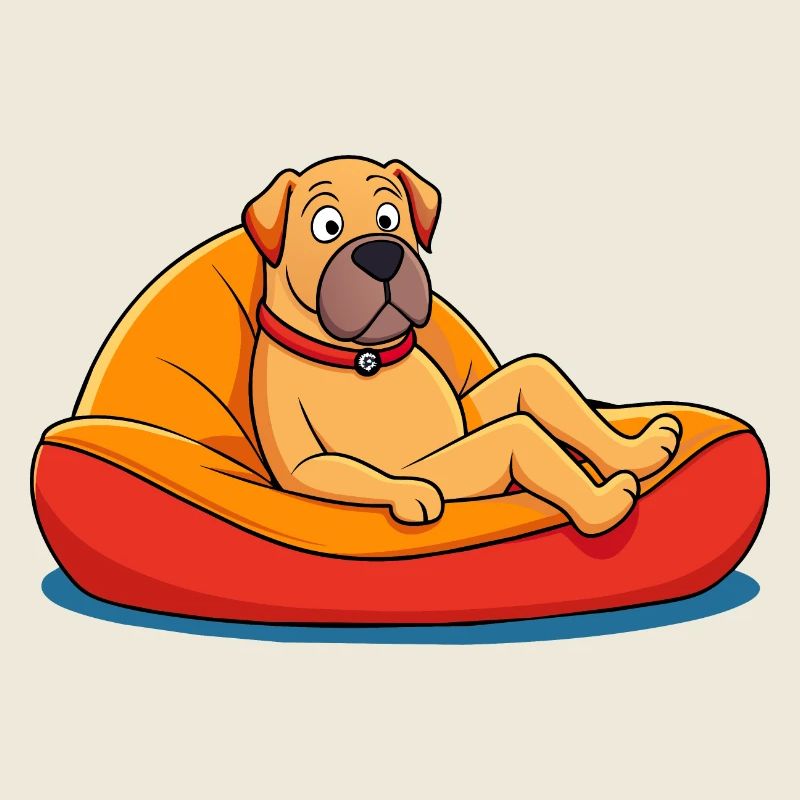 Relaxed Mastiff on Cushion Art