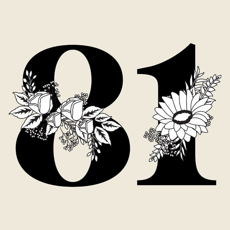 Nummer 81 Schwarze Blumen - 81. Blumengeburtstag