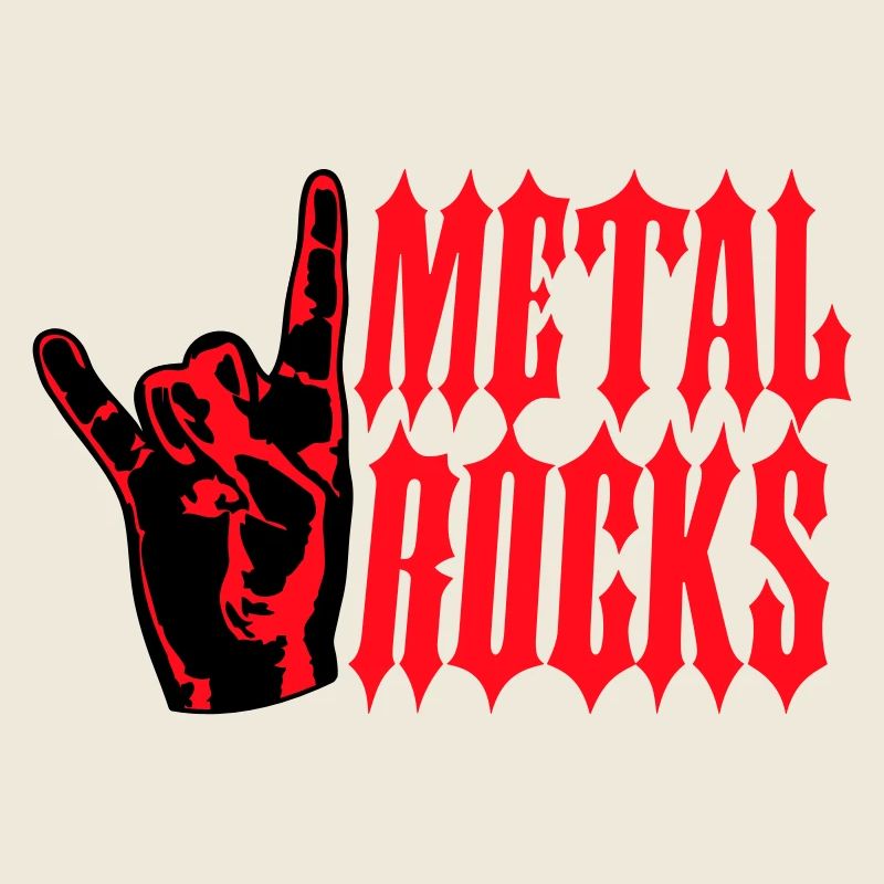 Heavy Metal Rocks Hard Rock Music Text Saying Logo