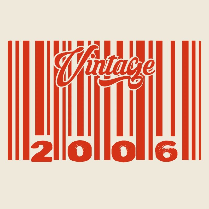 vintage 2006 né en 2006 19 ans bar code anniversai