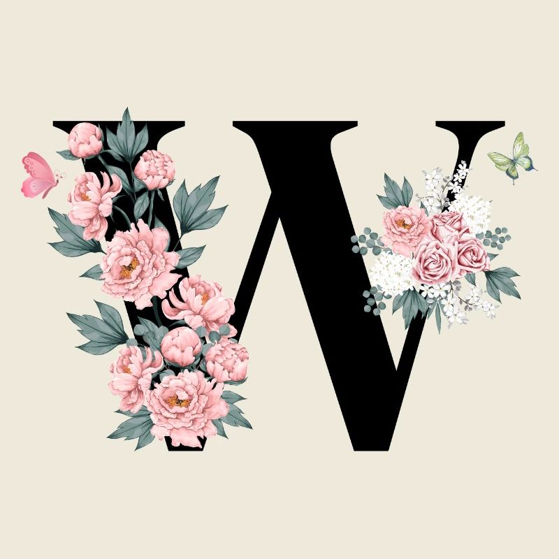 Buchstabe mit rosa Blumen