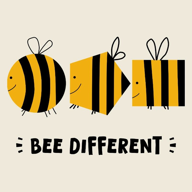 Bee Different – einzigartiges Bienengekritzel, verspielte Kunst
