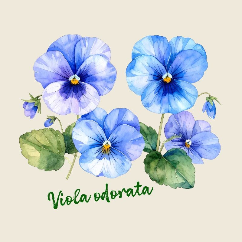 Viola odorata - illustration botanique