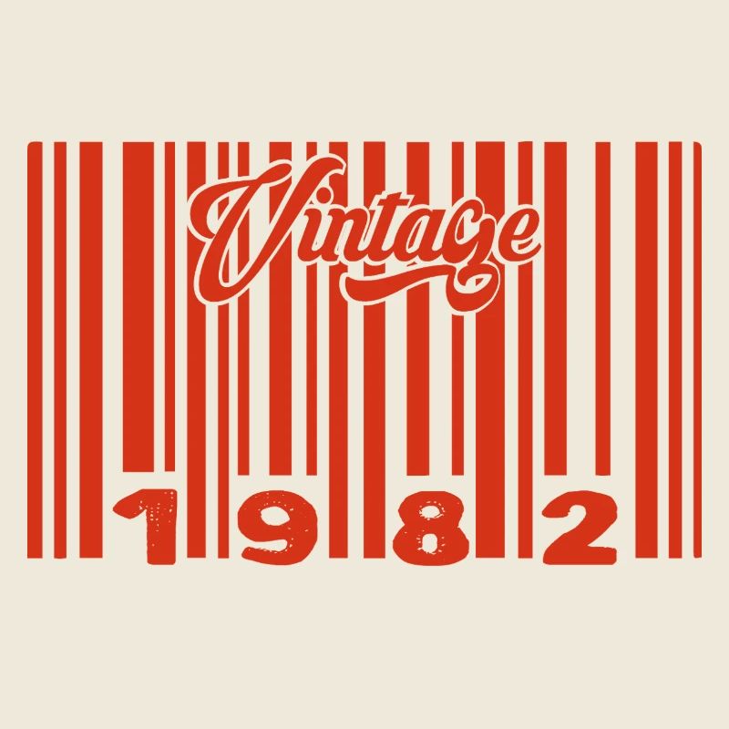 vintage 1982 né en 1982 43 ans bar code anniversai