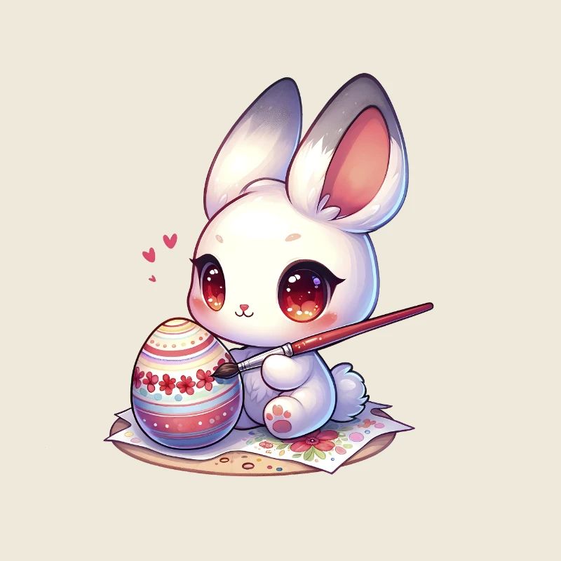Chibi Hase Malerei Osterei