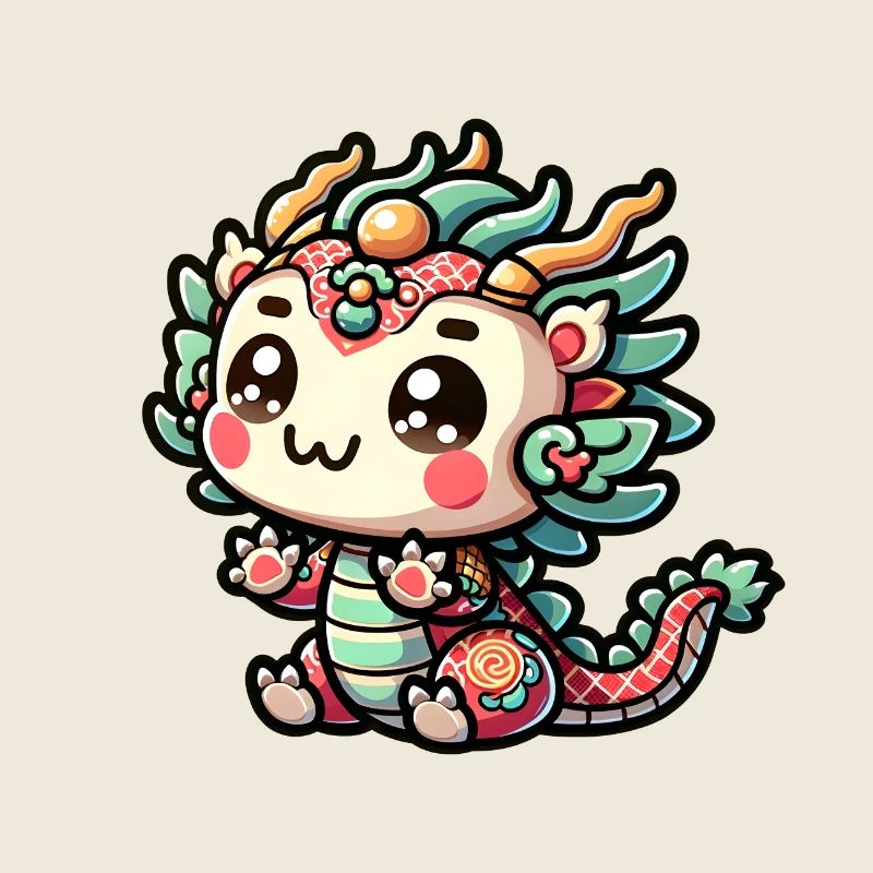 Ein süßer Chibi-Drache zum chinesischen Neujahrsfest