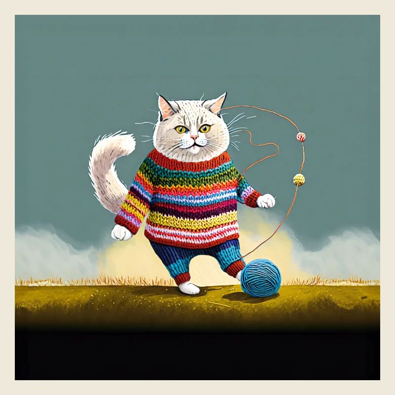 Katze im Strick Schick