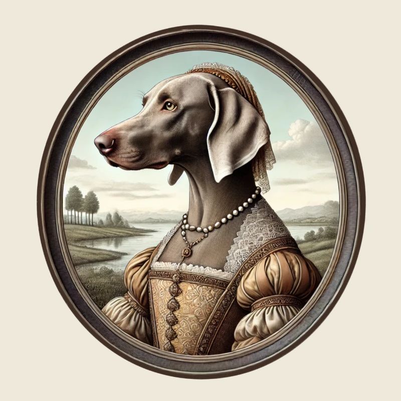 Portrait de la chienne de Weimar Claire
