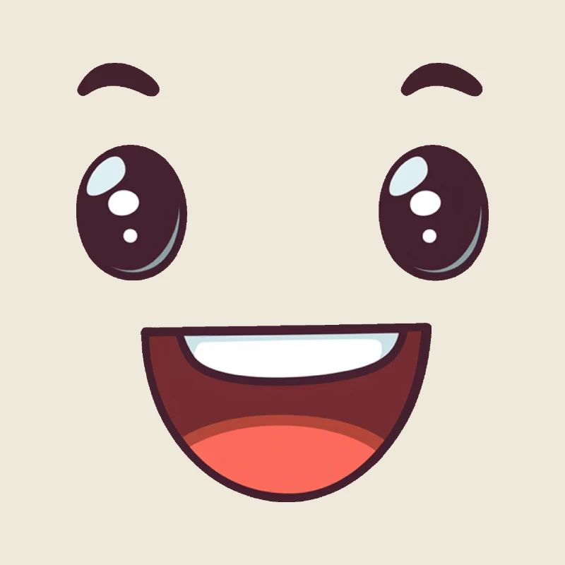 visage content rigolo, yeux du bonheur, sourire