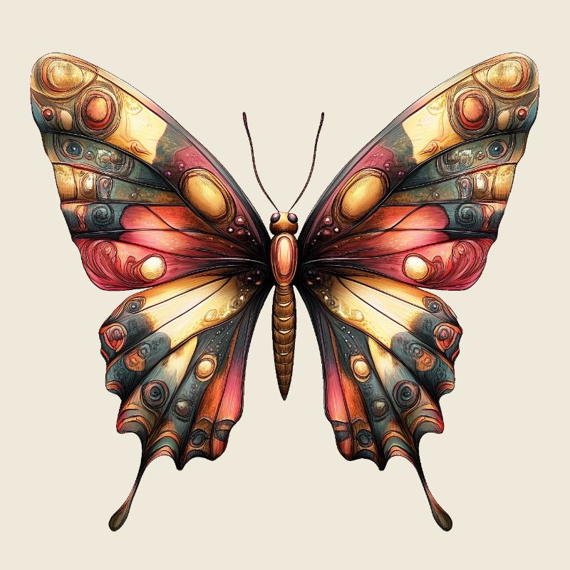 Beau papillon coloré, anniversaire fillette 7 ans