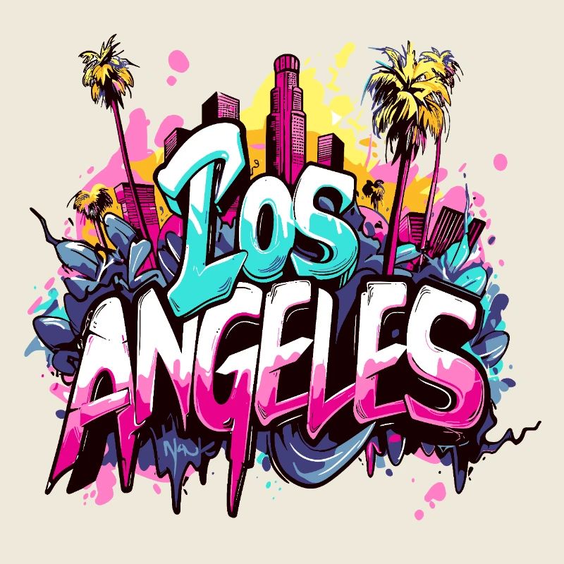Los Angeles LA Palm Trees Beach