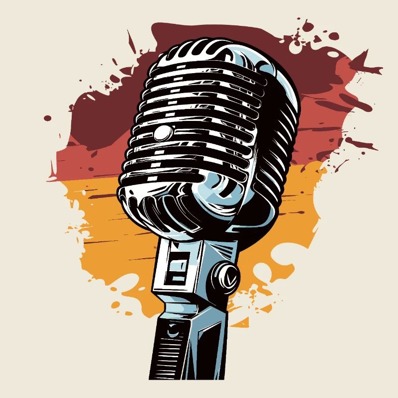 Micro rétro vintage chanteur