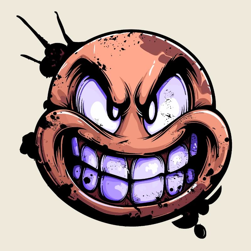 Grim Face with Teeth