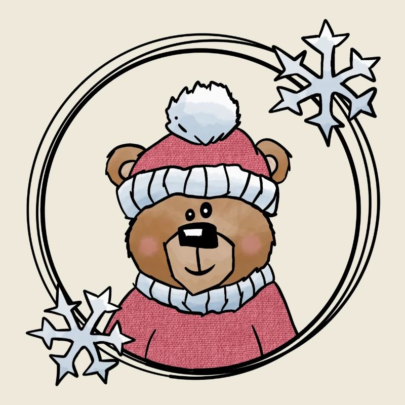 Winterbär in Rosa