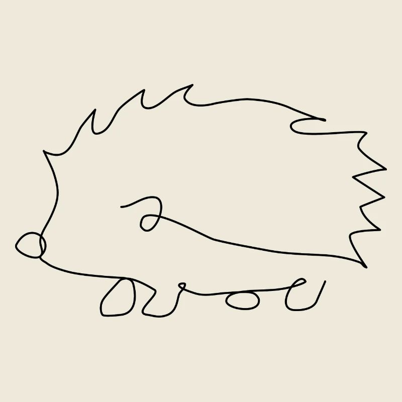 Line Art Igel Design