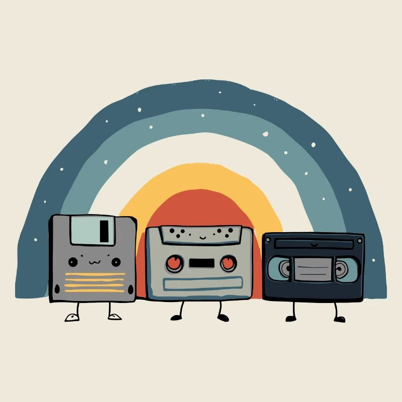 Vintage 90s Technology Old Gadgets TShirt