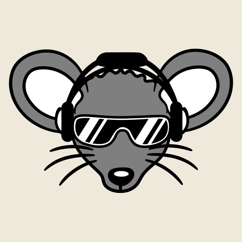Maus Sonnenbrille Cool Kopfhörer Party Musik hören