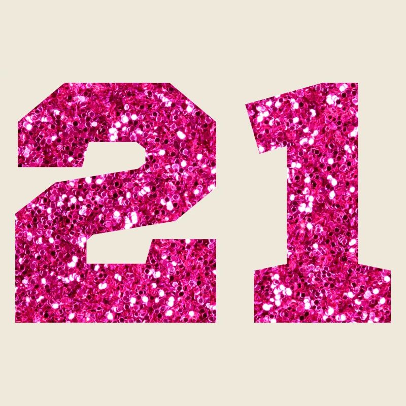 Nummer 21 Pink Glitter - 21. Geburtstag