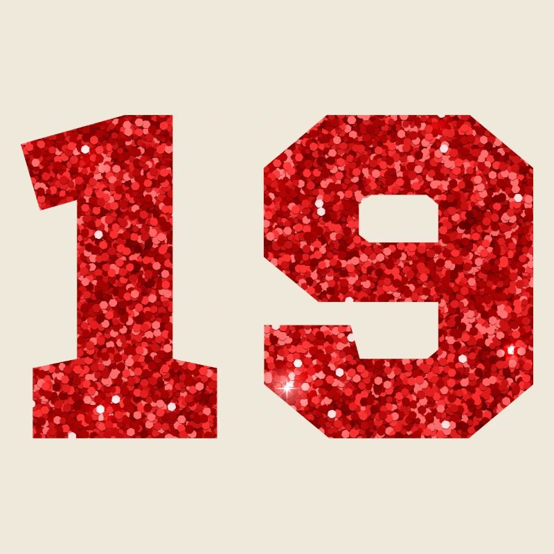 Nummer 19 Roter Glitzer - 19-jähriges Jubiläum