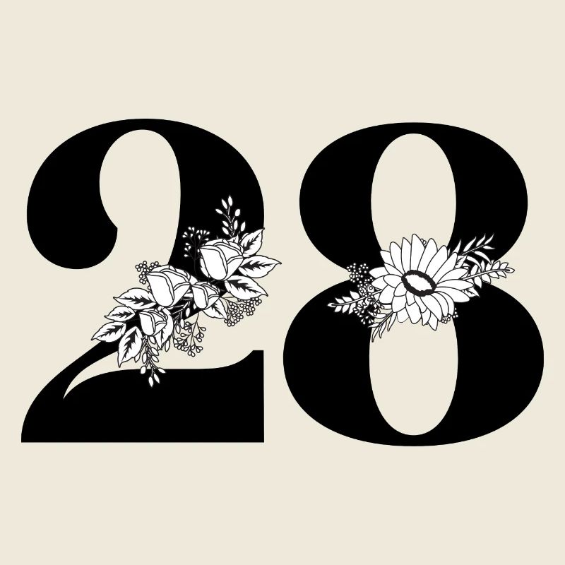 Nummer 28 Schwarze Blumen - 28. Blumenjubiläum