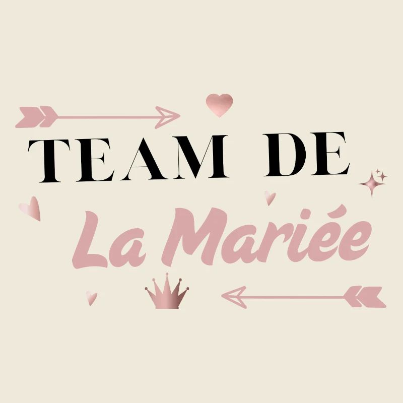 Team de la mariée rose flèche