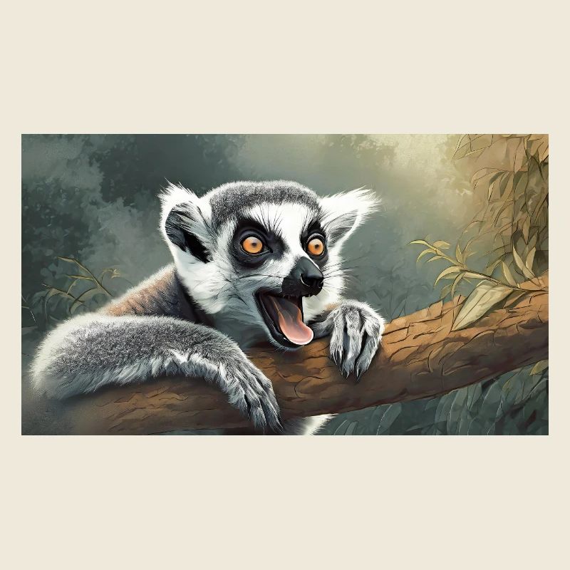 Cute animals chilling – ring-tailed lemur