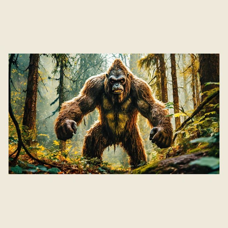 Sasquatch Bigfoot in the forest monster dark