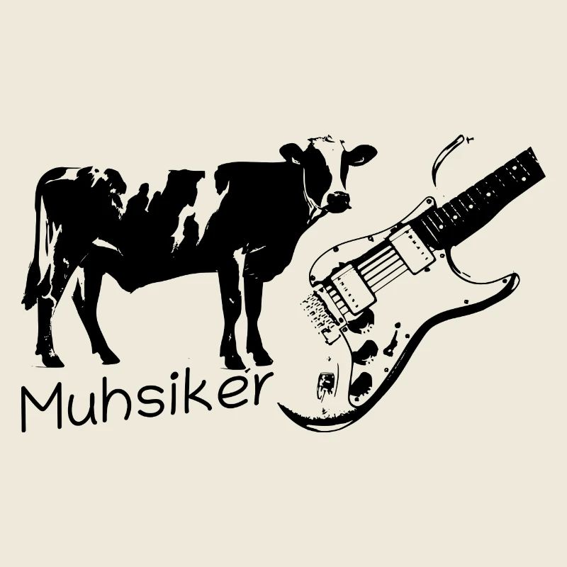 Muhsiker - Kuh mit Gitarre - dunkel