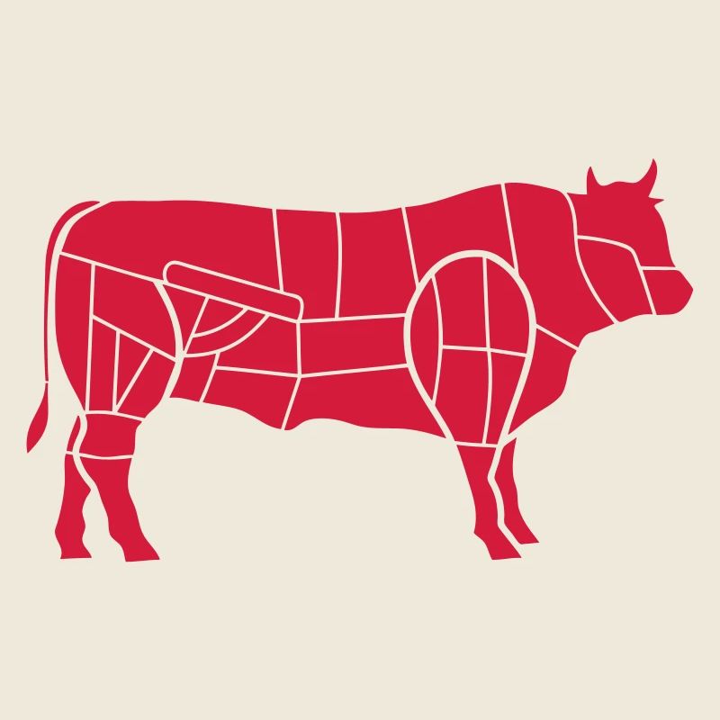 boucher silhouette de bœuf vache viande BBQ grill