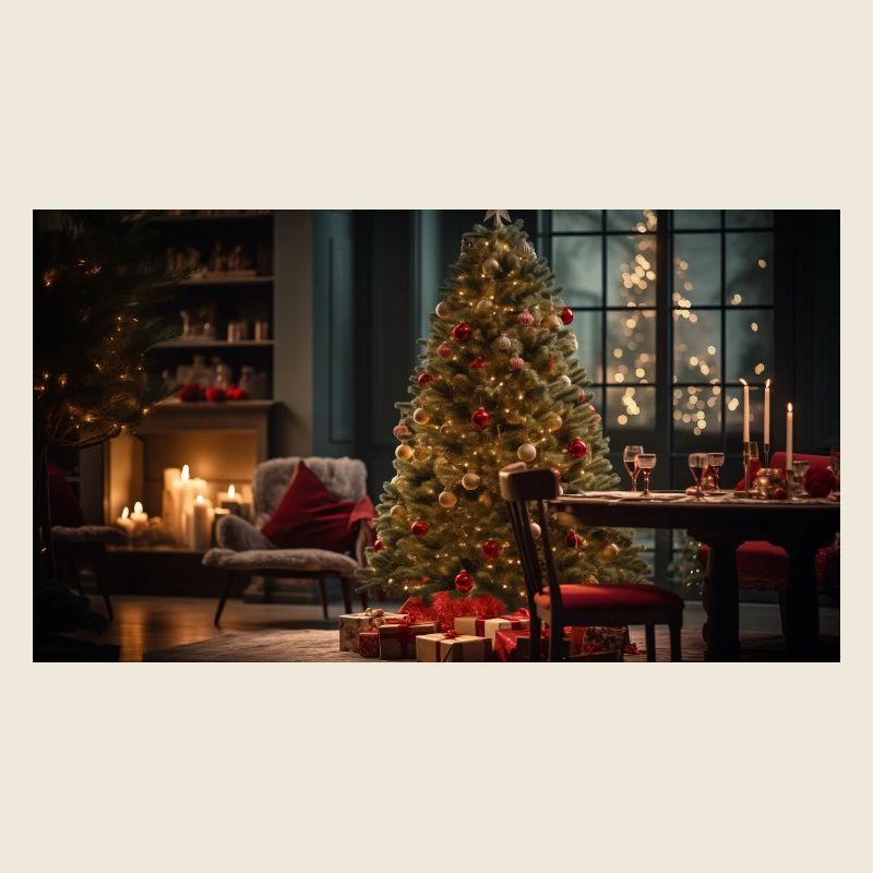 Scène de Noël avec un sapin de Noël