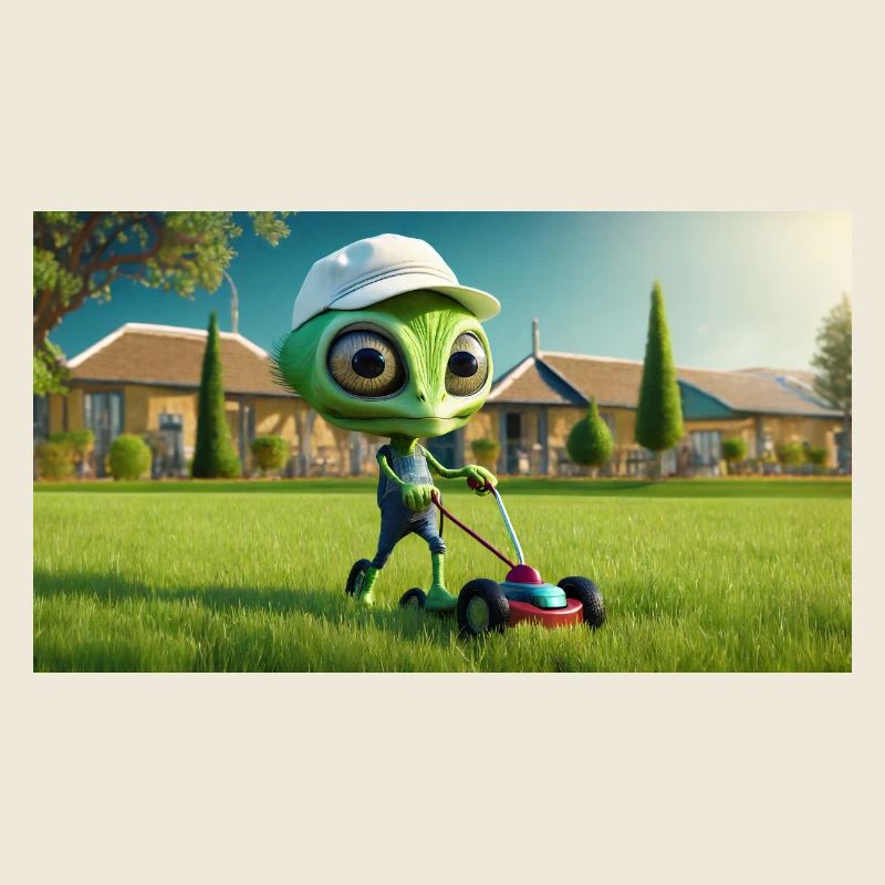 mignon petit vert rétro vintage alien tous les jours