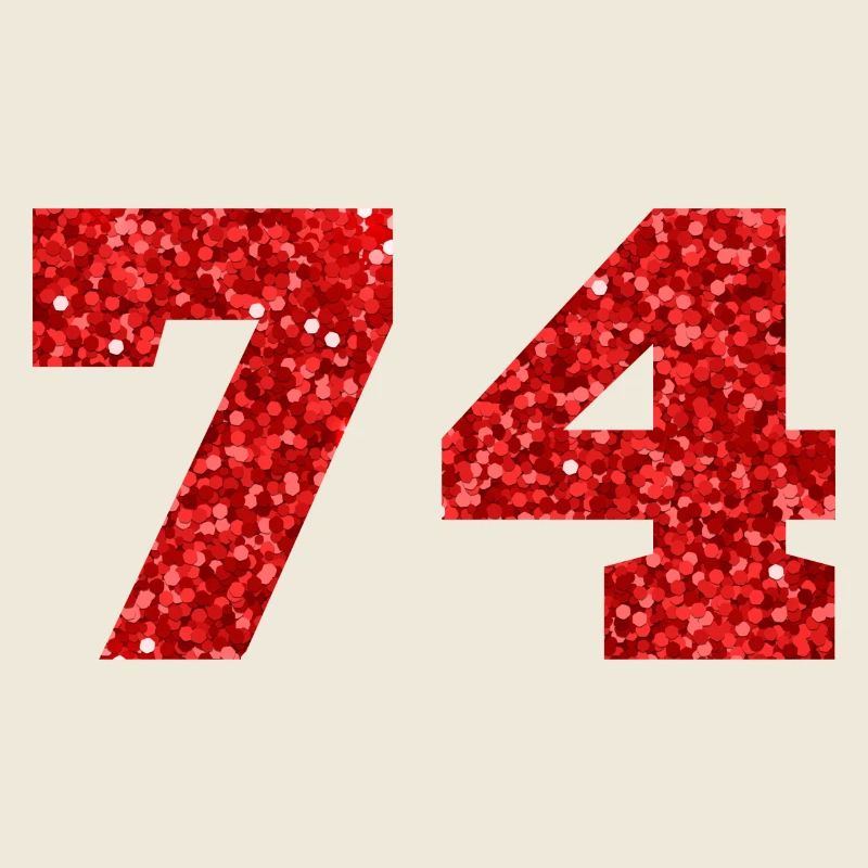 74 Red Glitter - 74 Birthday